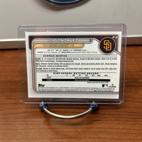 Cheap Sneaks Footwear/Sports Cards Baseball Card J.D. Gonzalez 2024 1st Bowman Prospects Baseball Card BP-111 San Diego