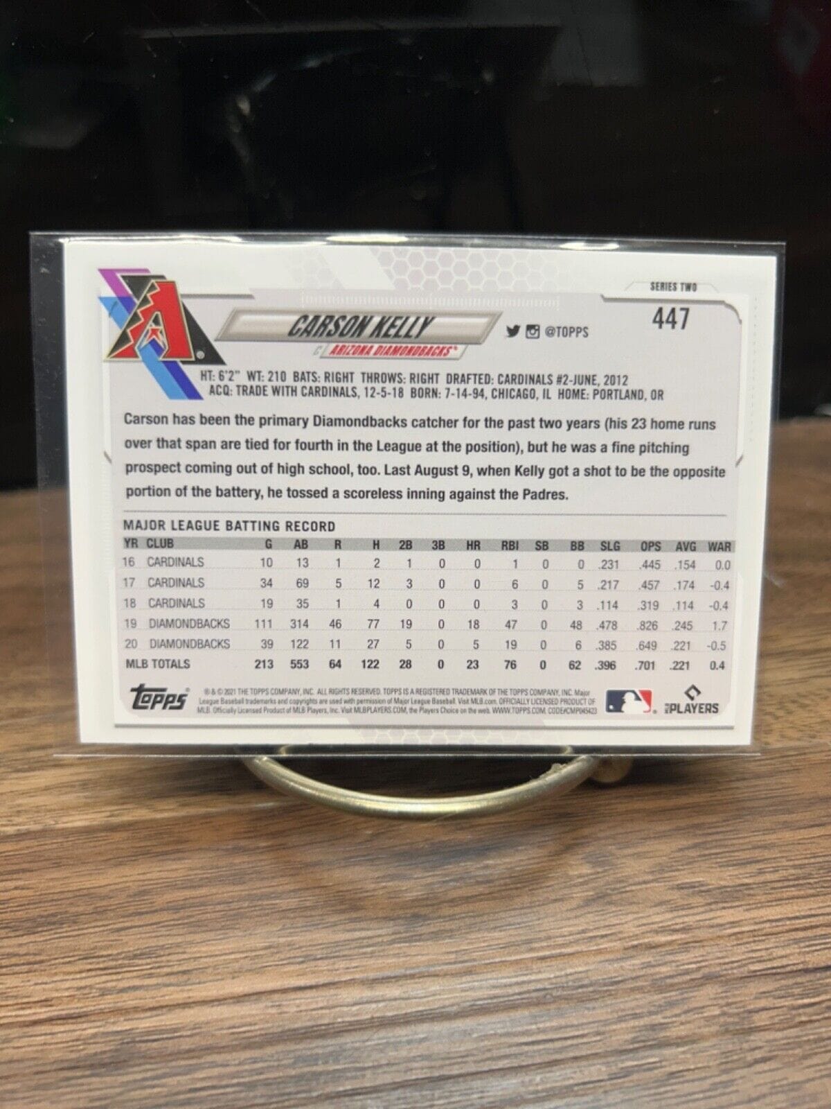 Cheap Sneaks Footwear/Sports Cards Baseball Card J. Palacios RC Auto #1 2021 Topps Series 2 #447 Carson Kelly Arizona Diamondbacks