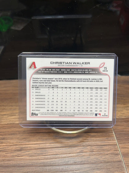 Cheap Sneaks Footwear/Sports Cards Baseball Card J. Palacios RC Auto #1 2022 Topps Christian Walker 75 Arizona Diamondbacks