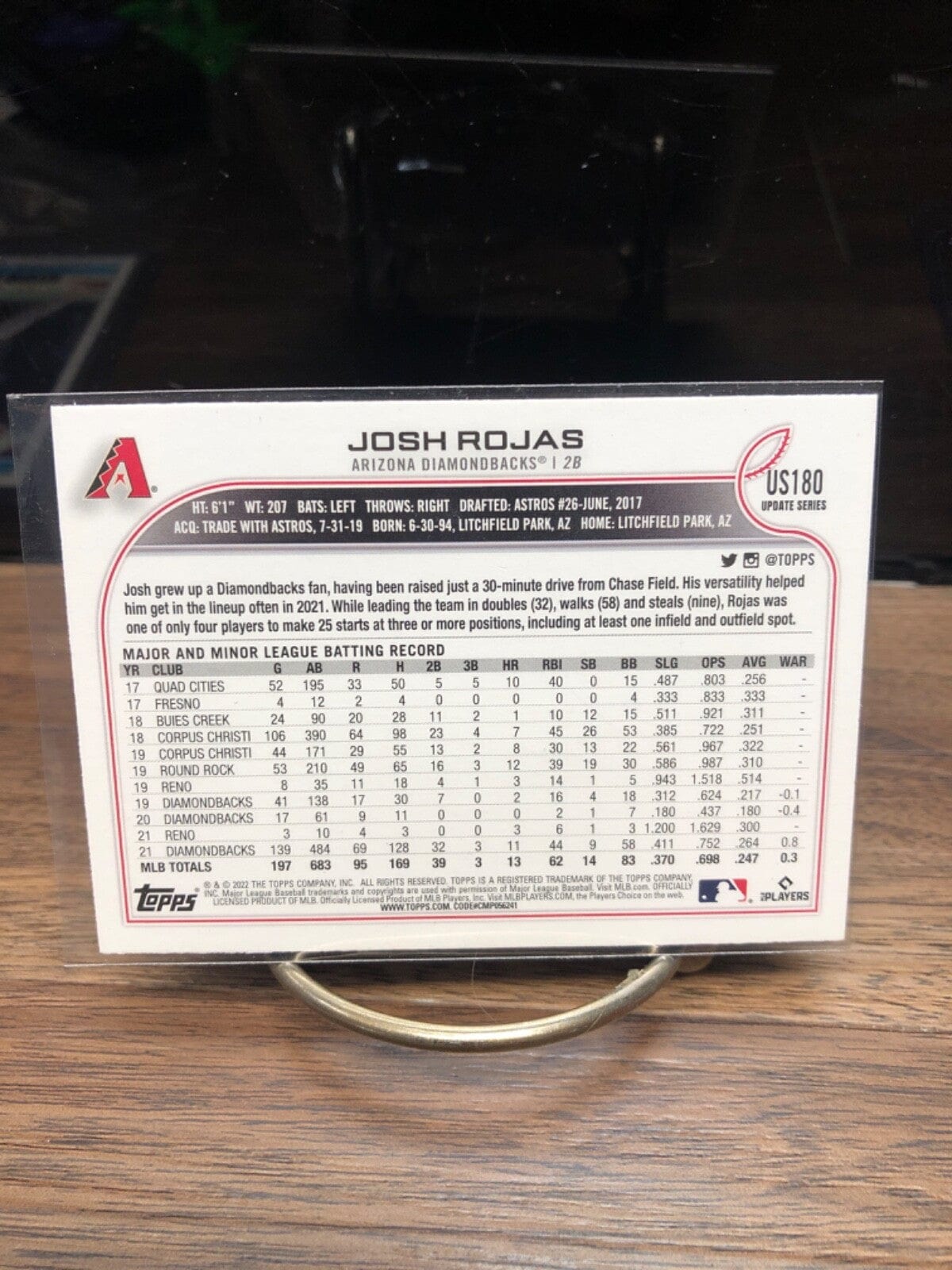 Cheap Sneaks Footwear/Sports Cards Baseball Card J. Palacios RC Auto #1 2022 Topps Update Series #US180 Josh Rojas - Arizona Diamondbacks BASE