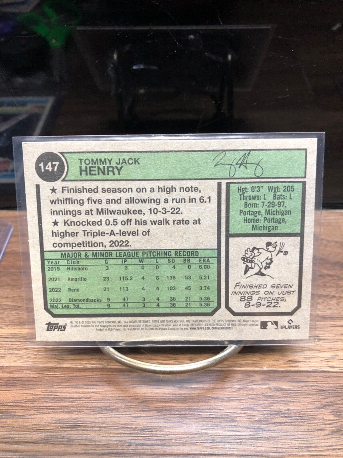 Cheap Sneaks Footwear/Sports Cards Baseball Card J. Palacios RC Auto #1 2023 Topps Heritage Tommy Henry Rookie Arizona Diamondbacks #147
