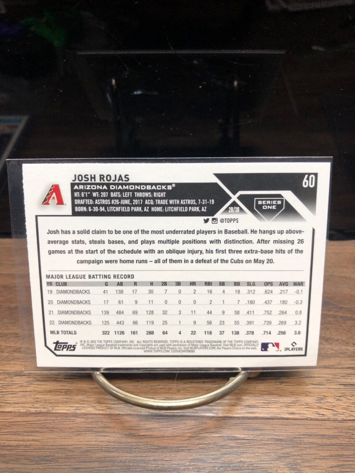 Cheap Sneaks Footwear/Sports Cards Baseball Card J. Palacios RC Auto #1 2023 Topps Series One Baseball #60 Josh Rojas  Arizona Diamondbacks
