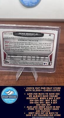 Cheap Sneaks Footwear/Sports Cards Baseball Card Jackie Bradley Jr. SN,RC 2013 Bowman Draft Picks & Prospects Blue #43