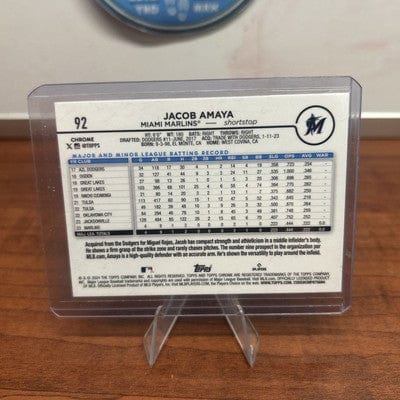 Cheap Sneaks Footwear/Sports Cards Baseball Card Jacob Amaya (RC) 2024 Topps Chrome Gold Raywave Refractors #92 Miami M