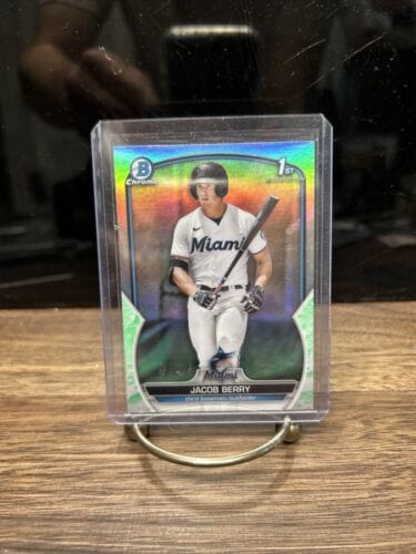 Cheap Sneaks Footwear/Sports Cards Baseball Card Jacob Berry 2023 Bowman Chrome Lunar Glow Refractor Prospect #BCP-108