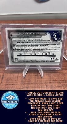 Cheap Sneaks Footwear/Sports Cards Baseball Card Jacob Gonzalez 2024 Bowman Chrome Prospects #BCP-41 Chicago White Sox