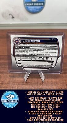Cheap Sneaks Footwear/Sports Cards Baseball Card Jacob Reimer 2023 Bowman Chrome Chrome Prospects #BCP-181 New York Met