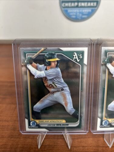 Cheap Sneaks Footwear/Sports Cards Baseball Card Jacob Wilson 2024 Bowman Chrome Oakland Athletics BCP-3 +Bonus Card