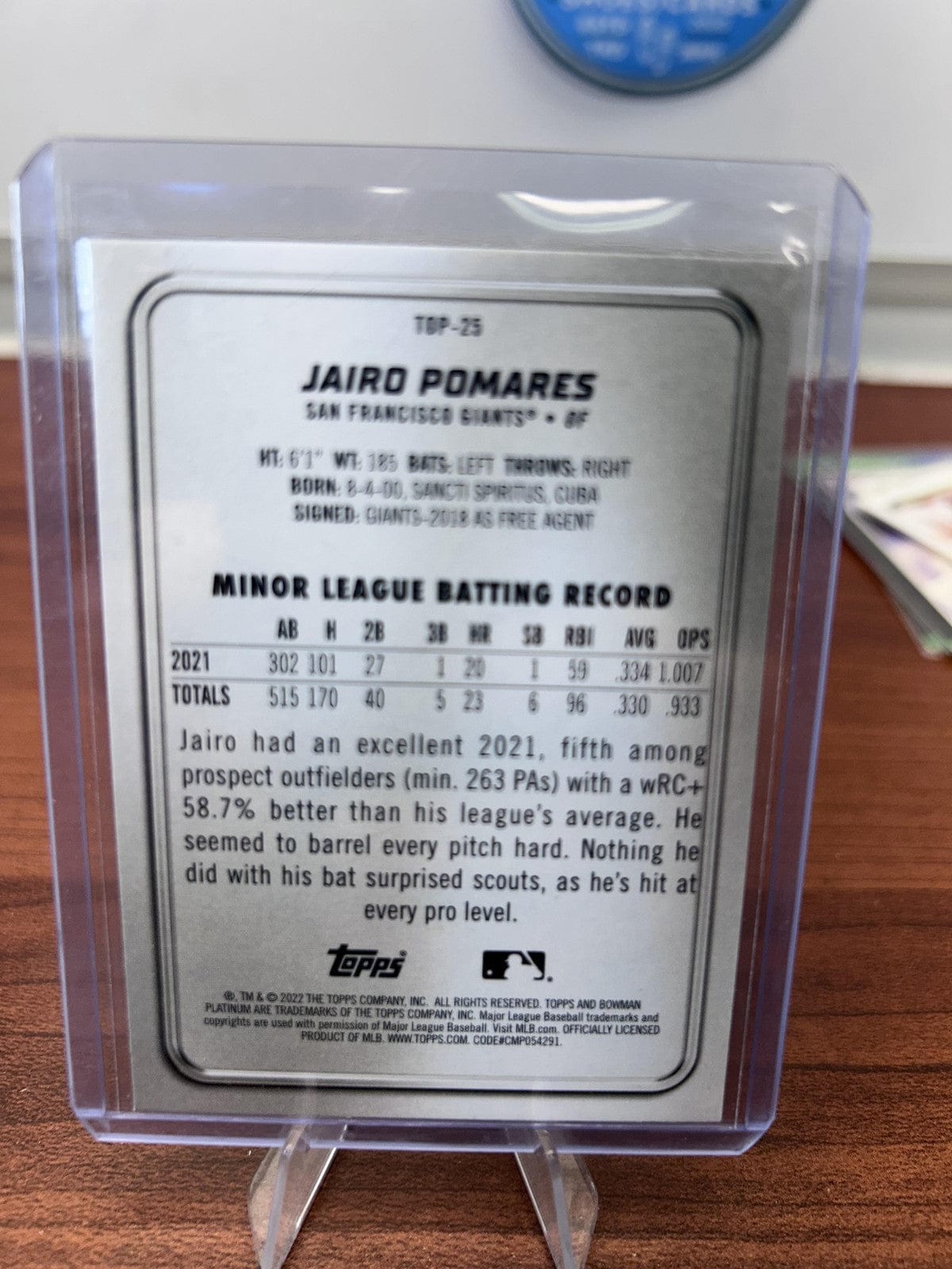 Cheap Sneaks Footwear/Sports Cards Baseball Card Jairo Pomares 2022 Bowman Platinum Top Prospects #TOP-25 San Francisco