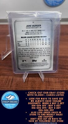Cheap Sneaks Footwear/Sports Cards Baseball Card Jake Burger RC 2022 Bowman Platinum #82 Chicago White Sox
