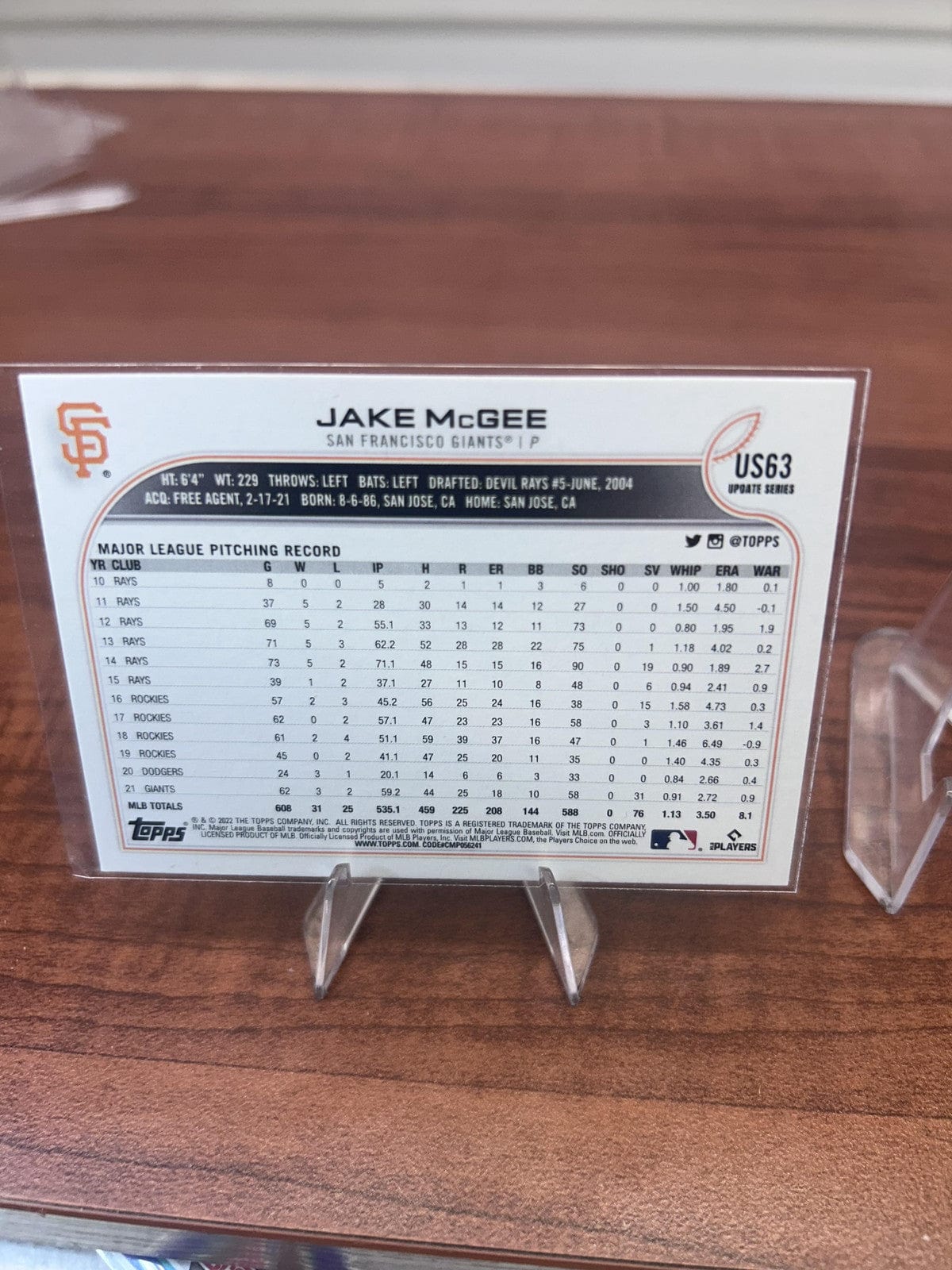Cheap Sneaks Footwear/Sports Cards Baseball Card Jake McGee 2022 Topps Update #US63 San Francisco Giants