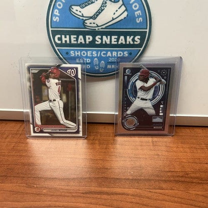 Cheap Sneaks Footwear/Sports Cards Baseball Card James Wood 2024 Bowman Lot (2) 2024 Bowman Prospect Base BP-91+ Bowman