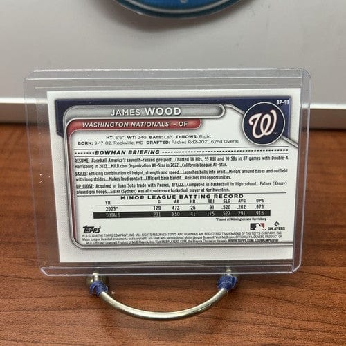 Cheap Sneaks Footwear/Sports Cards Baseball Card James Wood 2024 Bowman Lot (2) 2024 Bowman Prospect Base BP-91+ Bowman