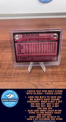 Cheap Sneaks Footwear/Sports Cards Baseball Card Jamie Moyer 1989 Topps #717 Chicago Cubs