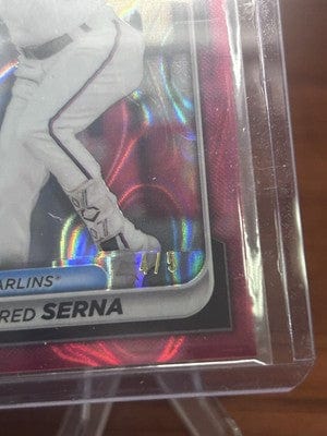 Cheap Sneaks Footwear/Sports Cards Baseball Card Jared Serna 2024 Bowman Draft Chrome Red Lava Refractor /5 BDC-161 Mia