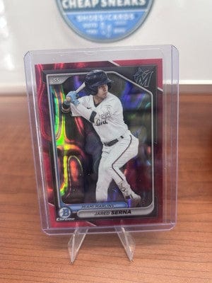Cheap Sneaks Footwear/Sports Cards Baseball Card Jared Serna 2024 Bowman Draft Chrome Red Lava Refractor /5 BDC-161 Mia