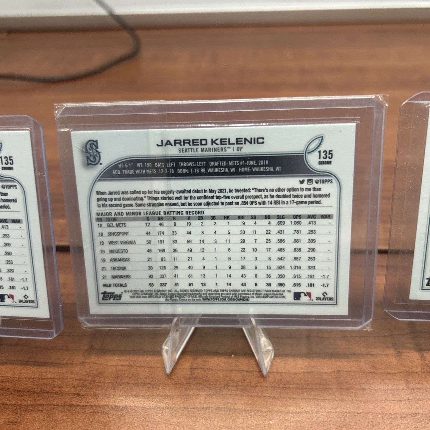 Cheap Sneaks Footwear/Sports Cards Baseball Card Jarred Kelenic 2022 Topps Chrome #135 Lot Sepia, Prism Refractor + Bas