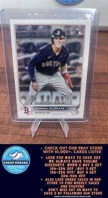 Cheap Sneaks Footwear/Sports Cards Baseball Card Jarren Duran 2022 Topps Update #US118 Boston Red Sox