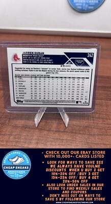 Cheap Sneaks Footwear/Sports Cards Baseball Card Jarren Duran  2023 Topps #242 Boston Red Sox