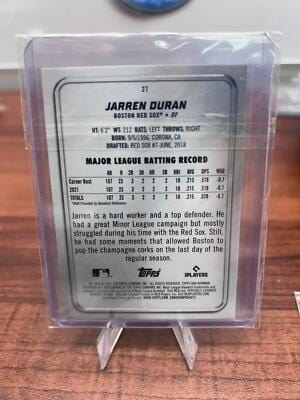 Cheap Sneaks Footwear/Sports Cards Baseball Card Jarren Duran RC 2022 Bowman Platinum Ice Foilboard #27 Boston Red Sox