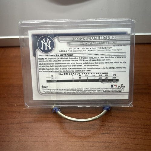 Cheap Sneaks Footwear/Sports Cards Baseball Card Jason Dominguez RC 2024 Bowman Baseball  Rookie Card  #17 New York Yan
