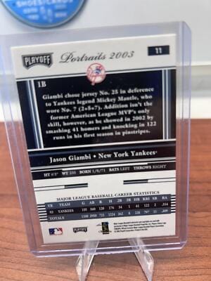 Cheap Sneaks Footwear/Sports Cards Baseball Card Jason Giambi 2003 Playoff Portraits #11 New York Yankees
