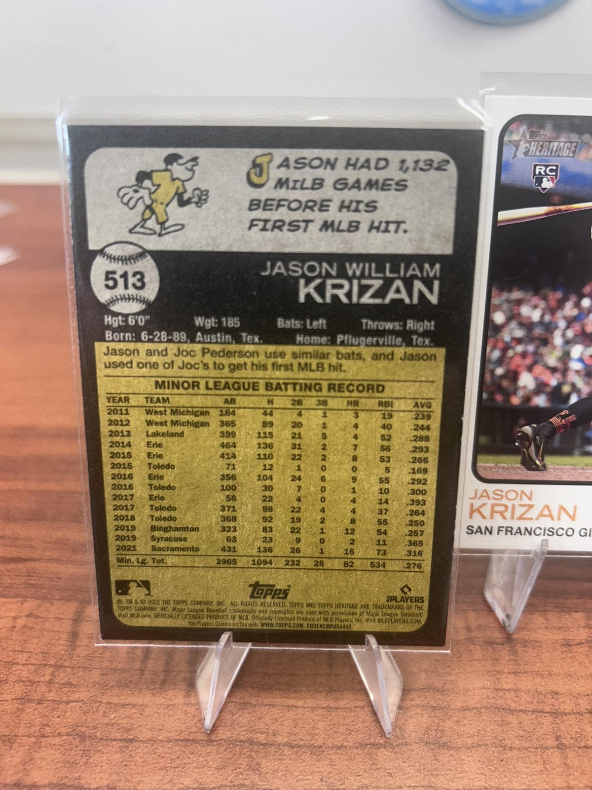 Cheap Sneaks Footwear/Sports Cards Baseball Card Jason Krizan RC 2022 Topps Heritage #513 San Francisco Giants