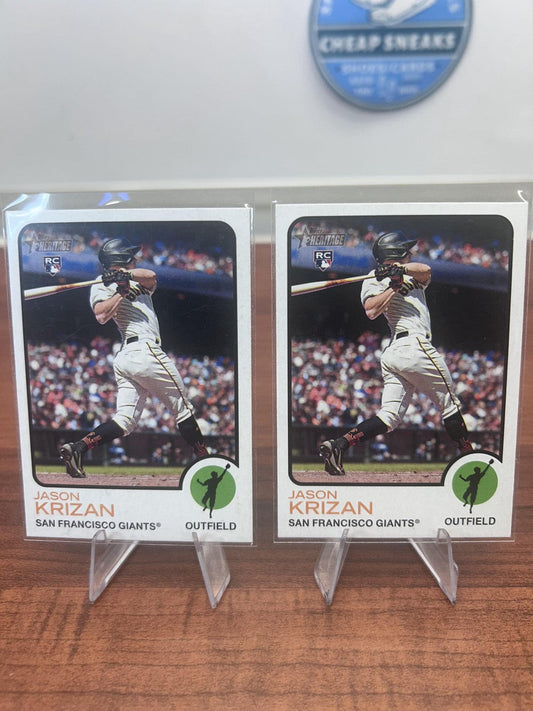 Cheap Sneaks Footwear/Sports Cards Baseball Card Jason Krizan RC 2022 Topps Heritage #513 San Francisco Giants