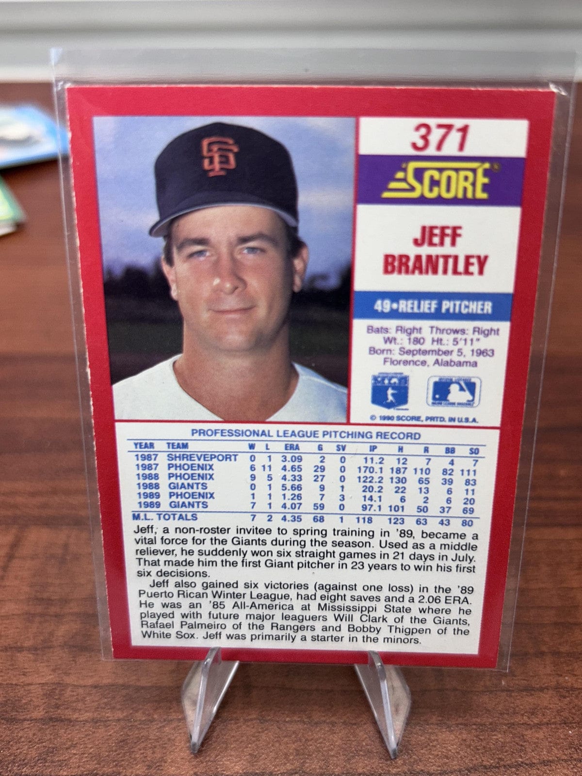 Cheap Sneaks Footwear/Sports Cards Baseball Card Jeff Brantley RC 1990 Score #371 San Francisco Giants