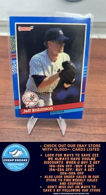 Cheap Sneaks Footwear/Sports Cards Baseball Card Jeff Robinson 1991 Donruss #291 New York Yankees