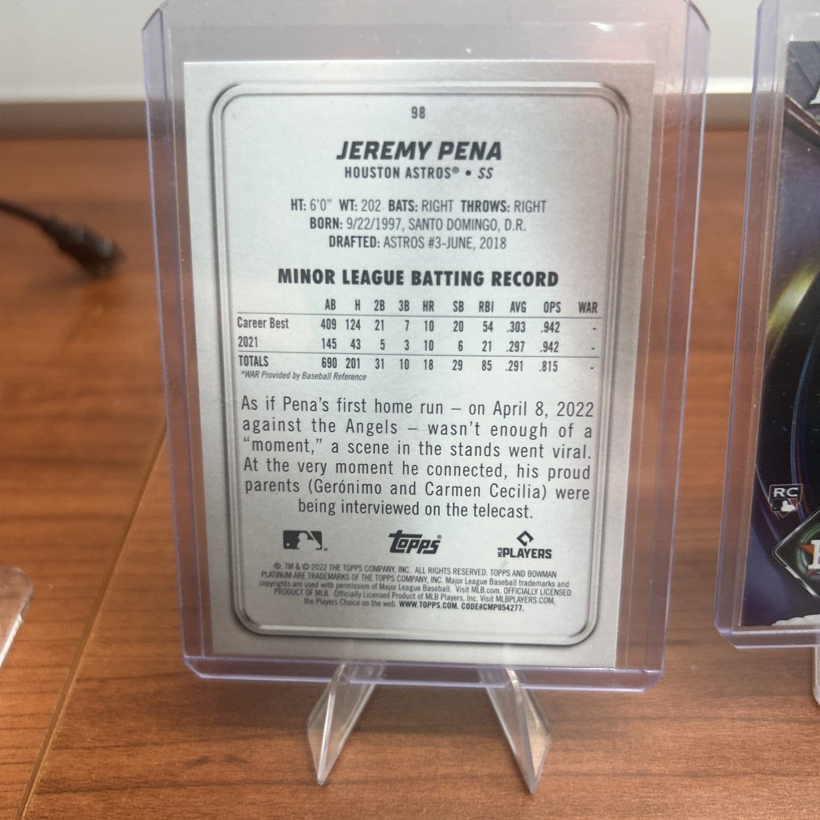 Cheap Sneaks Footwear/Sports Cards Baseball Card Jermey Pena (RC) 2022 Bowman Platinum Houston Astros Rookie Card#98