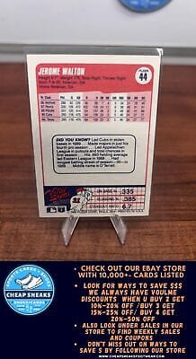 Cheap Sneaks Footwear/Sports Cards Baseball Card Jerome Walton 1990 Fleer #44 Chicago Cubs