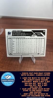 Cheap Sneaks Footwear/Sports Cards Baseball Card Jesus Sanchez 2023 Topps #44 Marlins + Bonus Card