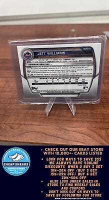Cheap Sneaks Footwear/Sports Cards Baseball Card Jett Williams 2023 Bowman Chrome Sapphire #BCP-216 Mets