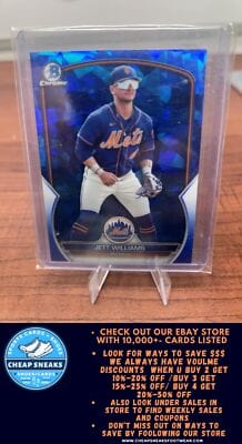 Cheap Sneaks Footwear/Sports Cards Baseball Card Jett Williams 2023 Bowman Chrome Sapphire #BCP-216 Mets