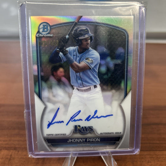 Cheap Sneaks Footwear/Sports Cards Baseball Card Jhonny Piron 2023 Bowman Chrome Prospect Refractor Auto Rays #CPA-JPN