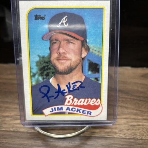 Cheap Sneaks Footwear/Sports Cards Baseball Card JIM ACKER 1989 Topps # 244 autographed signed baseball card BRAVES 89