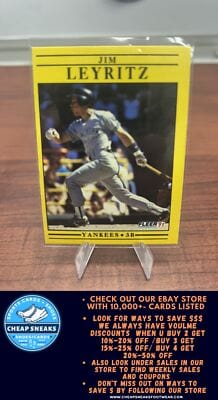 Cheap Sneaks Footwear/Sports Cards Baseball Card Jim Leyritz 1991 Fleer #671 New York Yankees