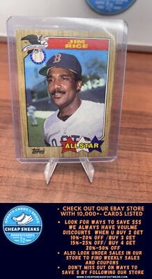 Cheap Sneaks Footwear/Sports Cards Baseball Card Jim Rice 1987 Topps #610 Boston Red Sox