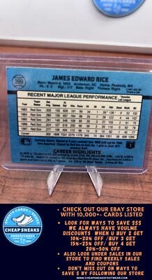Cheap Sneaks Footwear/Sports Cards Baseball Card Jim Rice 1988 Donruss #399b Boston Red Sox
