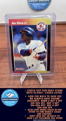 Cheap Sneaks Footwear/Sports Cards Baseball Card Jim Rice 1989 Donruss #122 Boston Red Sox
