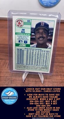 Cheap Sneaks Footwear/Sports Cards Baseball Card Jim Rice 1989 Score #85 Boston Red Sox