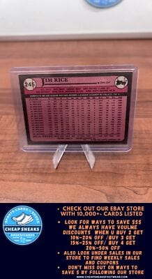 Cheap Sneaks Footwear/Sports Cards Baseball Card Jim Rice 1989 Topps #245 Boston Red Sox