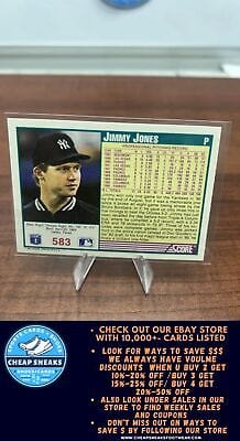 Cheap Sneaks Footwear/Sports Cards Baseball Card Jimmy Jones 1991 Score #583 New York Yankees