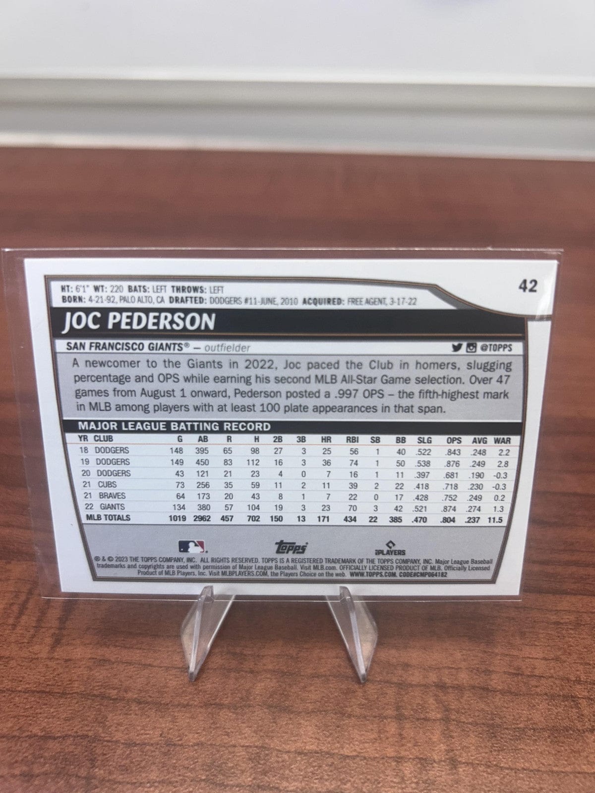 Cheap Sneaks Footwear/Sports Cards Baseball Card Joc Pederson 2023 Topps Big League #42 San Francisco Giants