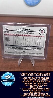 Cheap Sneaks Footwear/Sports Cards Baseball Card Joe Jacques RC 2024 Topps #187 Boston Red Sox