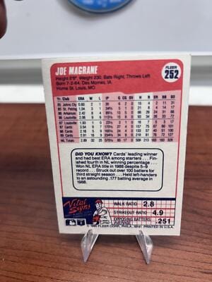Cheap Sneaks Footwear/Sports Cards Baseball Card Joe Magrane 1990 Fleer Canadian #252 St. Louis Cardinals