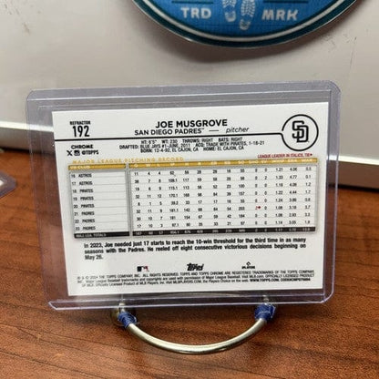 Cheap Sneaks Footwear/Sports Cards Baseball Card Joe Musgrove 2024 Topps Chrome Silver Refractor Card #192 San Diego Pa