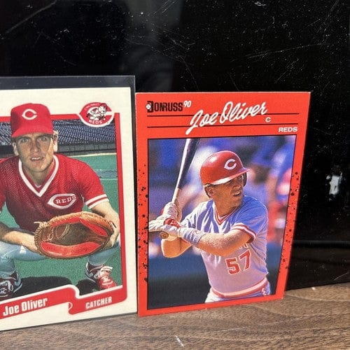 Cheap Sneaks Footwear/Sports Cards Baseball Card Joe Oliver  Cincinnati Reds 4 Card Lot 1989-1990 Donruss,Upper Deck,Fl