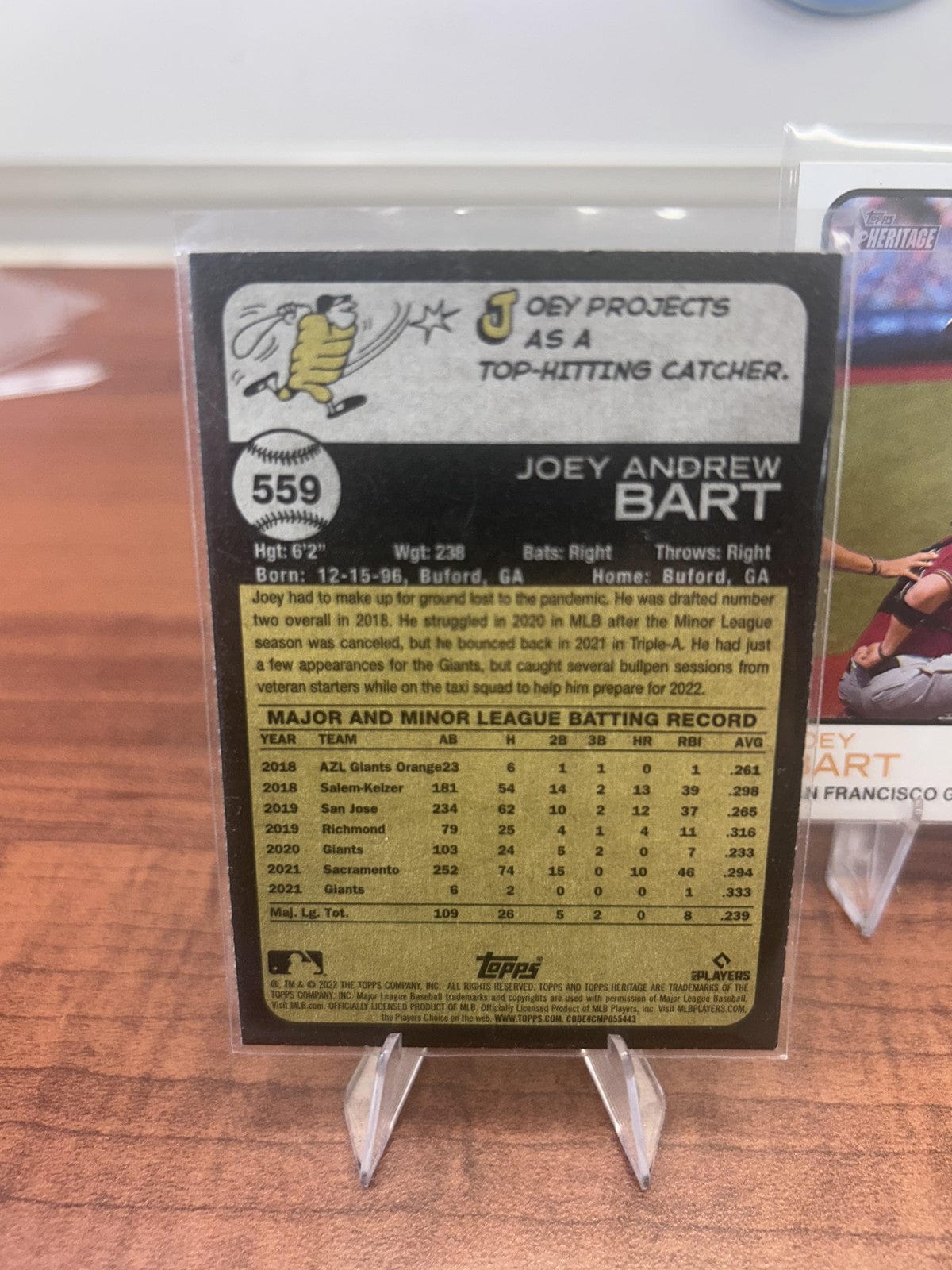 Cheap Sneaks Footwear/Sports Cards Baseball Card Joey Bart 2022 Topps Heritage #559 San Francisco Giants